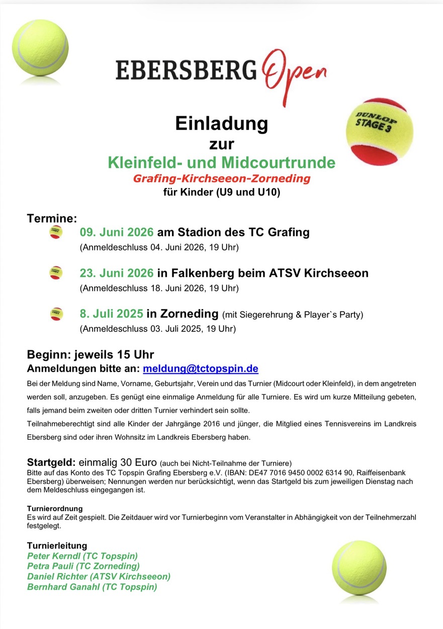 Ebersberg Open für Jahrgang 2016 und jünger !
